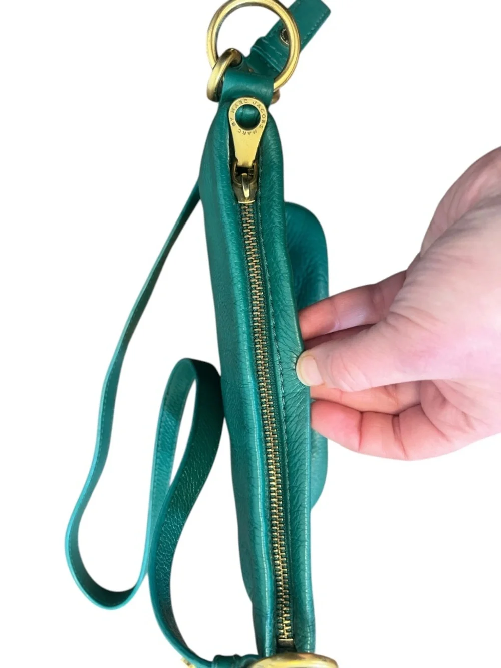 Marc by Marc Jacobs Teal Leather Crossbody Bag Y2K Vintage - Picture 6 of 12